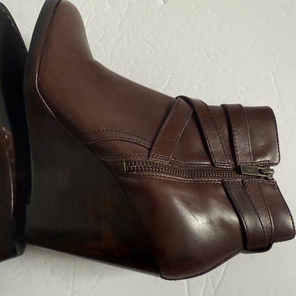 Frye Brown Ankle Booties with Gold Buckle - Picture 5 of 13